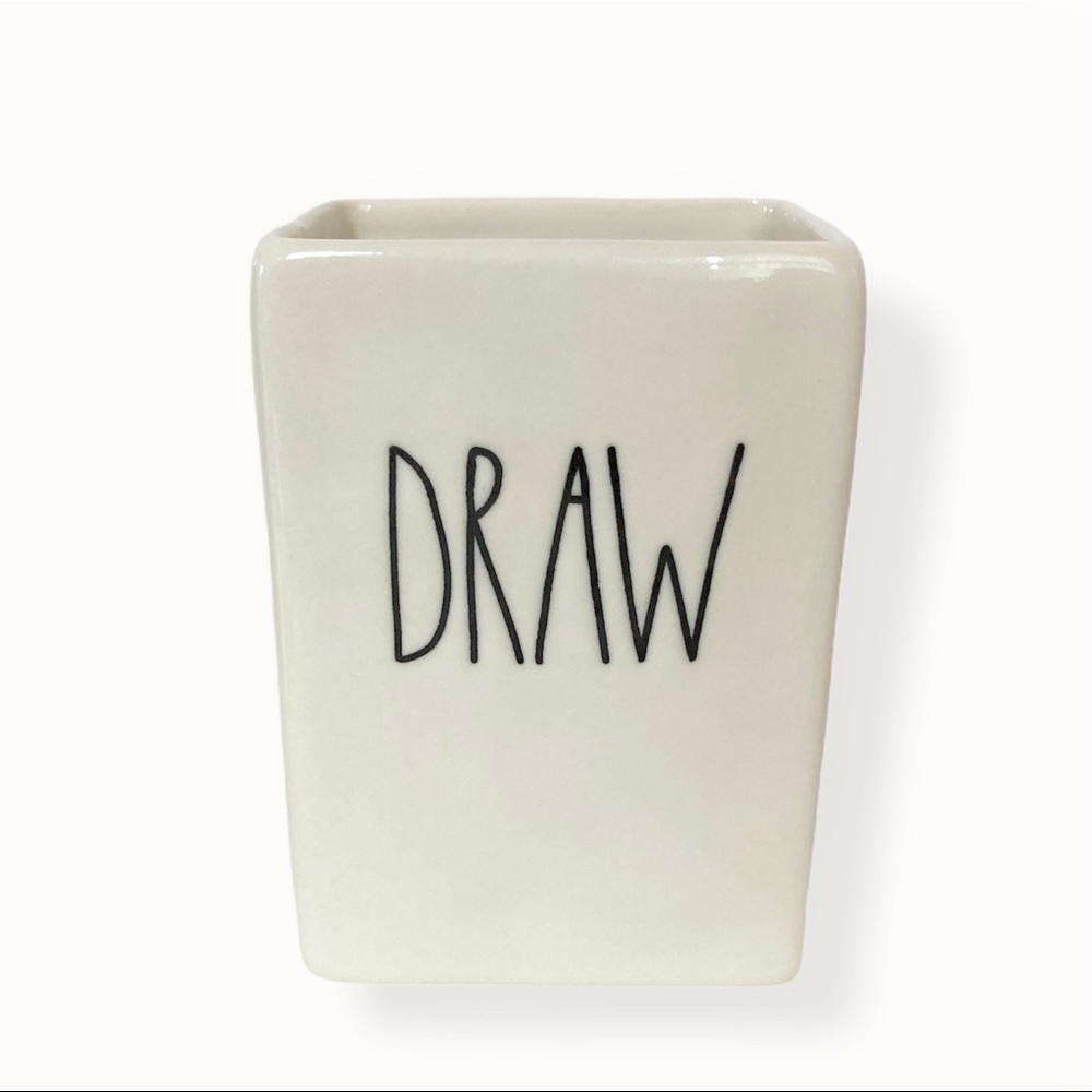 Rae Dunn “DRAW”,long letters, holder, pencil, pen